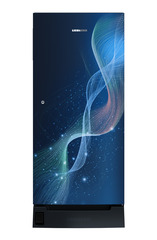 Product image, Perspective: straight closed, Single-door refrigerator 191 l in 3 star with foot pedal base drawer, Casing colour: blue, Door colour: Azure Strings