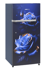 Product image, Perspective: oblique closed, Single-door refrigerator 191 l in 3 star and horizontal handle, Casing colour: blue, Door colour: Blue Rosette