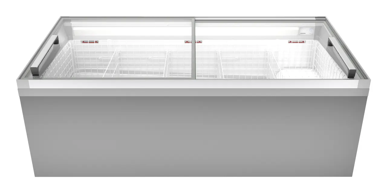 Image de produit, Perspective: Forme spéciale, Congélateur-coffre de supermarché, Couleur de l’habillage: noir