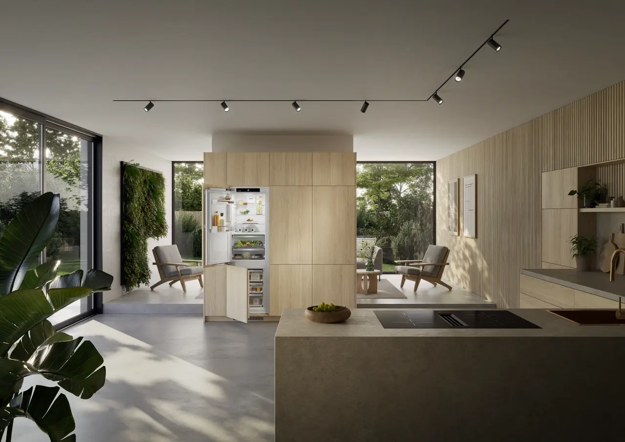 Product image, Perspective: milieu, Combined refrigerator-freezer with BioFresh for integrated use