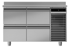 Image de produit, Perspective: Droit fermé, Table réfrigérée avec réfrigération dynamique, Couleur de l’habillage: acier inox, Couleur de porte: acier inox