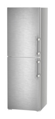 Product image, Perspective: oblique closed, Combination with NoFrost freezer compartment and full-space BioFresh, Casing colour: silver, Door colour: stainless steel