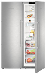 Product image, Perspective: special form, Side-by-Side combination, Casing colour: stainless steel, Door colour: stainless steel