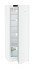 Product image, Perspective: oblique half-open empty, Freestanding fridge with EasyFresh, Casing colour: white, Door colour: white