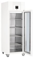 Product image, Perspective: oblique open empty, Lab refrigerator with profi electronic controller, Casing colour: white