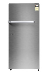 Product image, Perspective: straight closed, Single-door fridge 191 l in 1 star and horizontal handle, Casing colour: grey, Door colour: Silver Steel