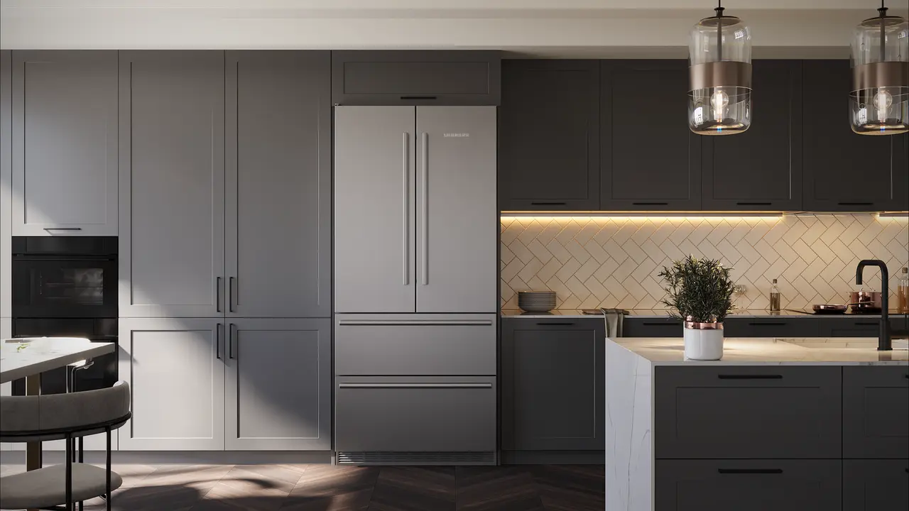 Product image, Perspective: milieu, Fridge-freezer with BioFresh and NoFrost, Casing colour: stainless steel, Door colour: stainless steel