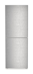 Product image, Perspective: straight closed, Combined fridge-freezers with EasyFresh and NoFrost, Casing colour: silver, Door colour: Steelfinish