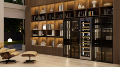 Product image, Perspective: milieu, Multi-temperature wine cabinet, Casing colour: silver, Door colour: stainless steel