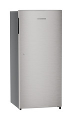 Product image, Perspective: oblique closed, Single-door refrigerator 202 l in 3 star with VegFresh box, Casing colour: grey, Door colour: Stainless Steel