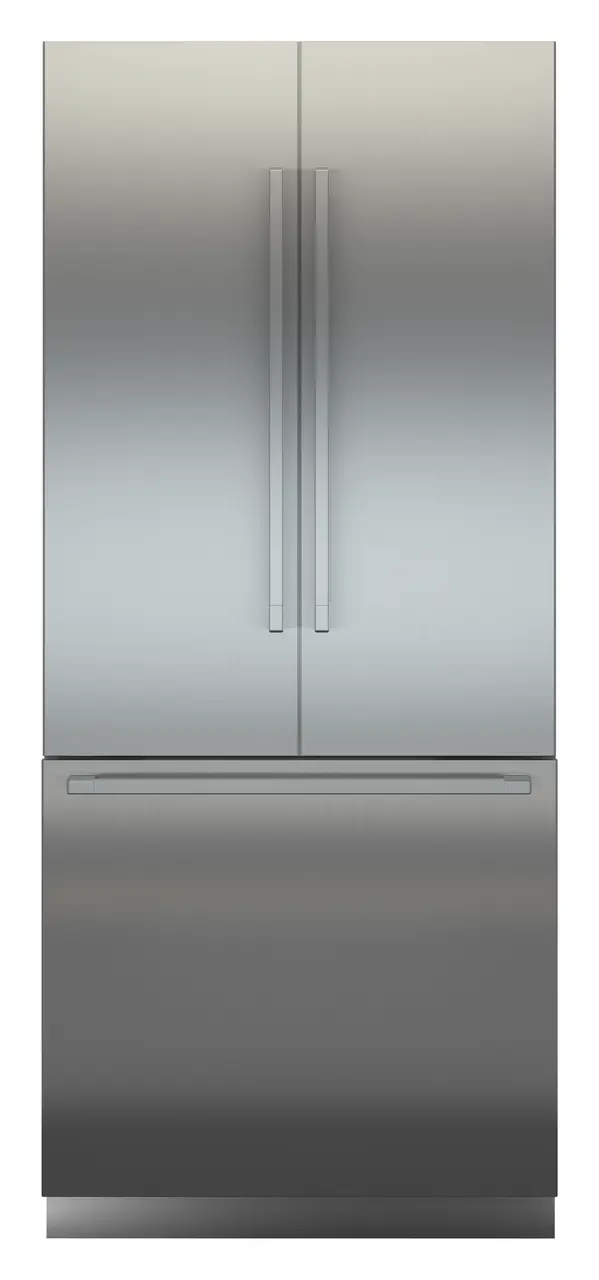Product image, Perspective: straight closed, Combined refrigerator-freezer with BioFresh and NoFrost for integrated use, Casing colour: grey