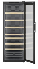 Produkt-Bild, Perspektive: gerade offen leer, Weinschrank Professional, Gehäusefarbe: Schwarz, Türfarbe: Schwarz