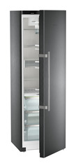 Product image, Perspective: oblique half-open empty, Freestanding refrigerator with BioFresh Professional, Casing colour: BlackSteel, Door colour: BlackSteel