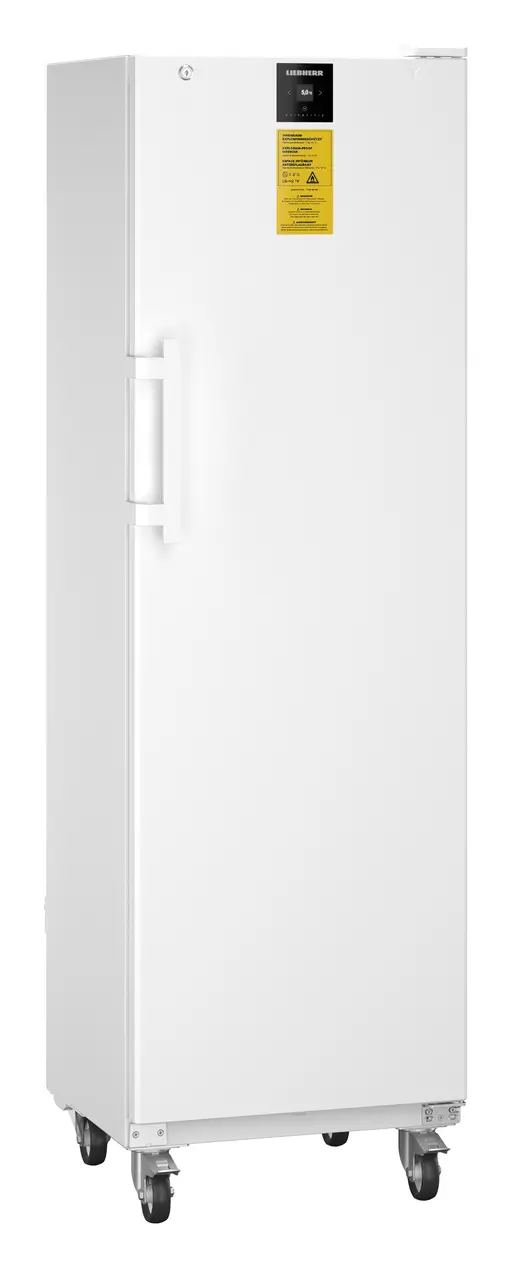 Product image, Perspective: oblique closed empty, Laboratory refrigerator with convection cooling and an interior free of ignition sources, Casing colour: white, Door colour: white