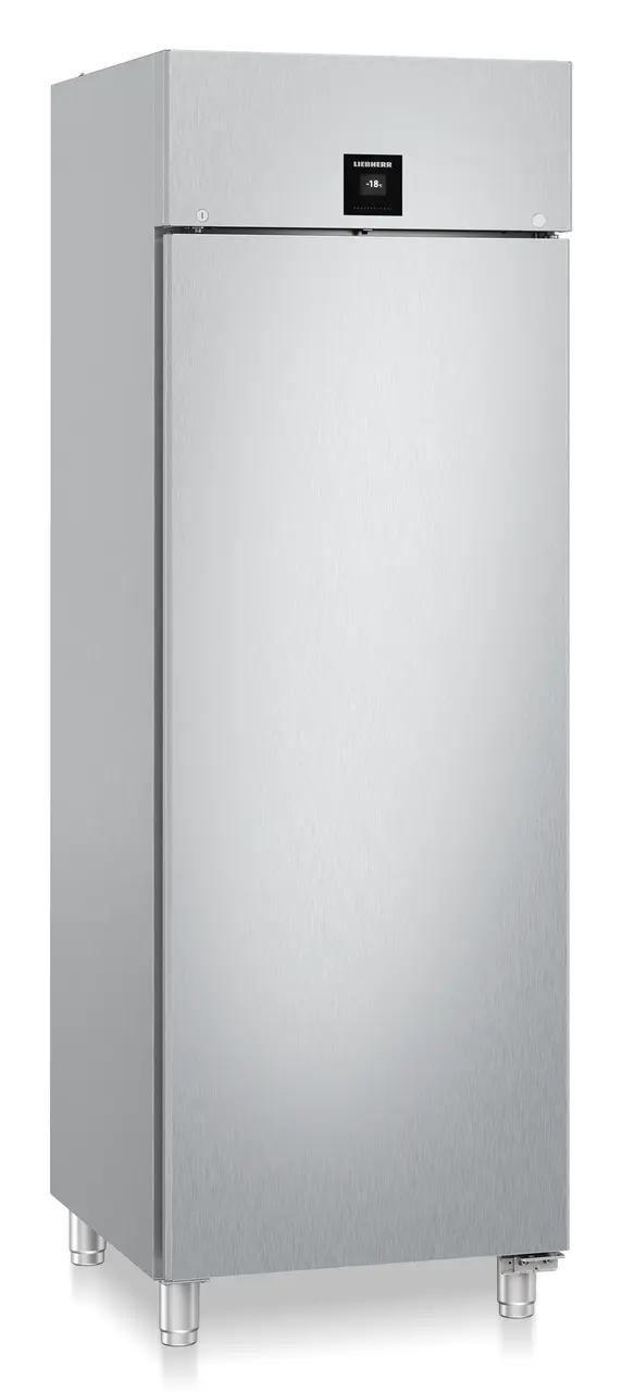 Product image, Perspective: oblique closed empty, Forced-air freezer GN 2/1, Casing colour: stainless steel, Door colour: stainless steel