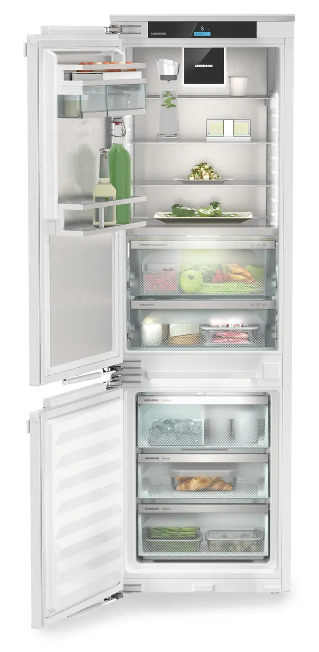 Product image, Perspective: straight open decorated, Integratable fridge-freezer with BioFresh Professional and NoFrost