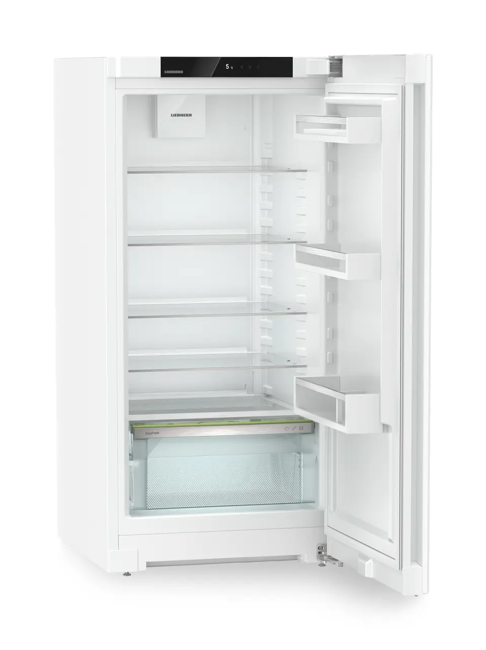 Immagine del prodotto, Prospettiva: Inclinato aperto vuoto, Frigorifero autoportante con EasyFresh, Colore della struttura: bianco, Colore della porta: bianco