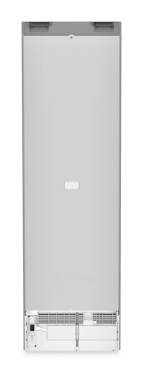 Product image, Perspective: back side, Combined fridge-freezers with EasyFresh and NoFrost, Casing colour: silver, Door colour: stainless steel