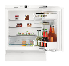 Product image, Perspective: straight open decorated, Under-worktop refrigerator for integrated use