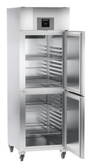 Product image, Perspective: oblique open empty, Forced-air freezer GN 2/1, Casing colour: stainless steel