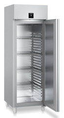 Product image, Perspective: oblique open empty, Forced-air freezer GN 2/1, Casing colour: stainless steel, Door colour: stainless steel