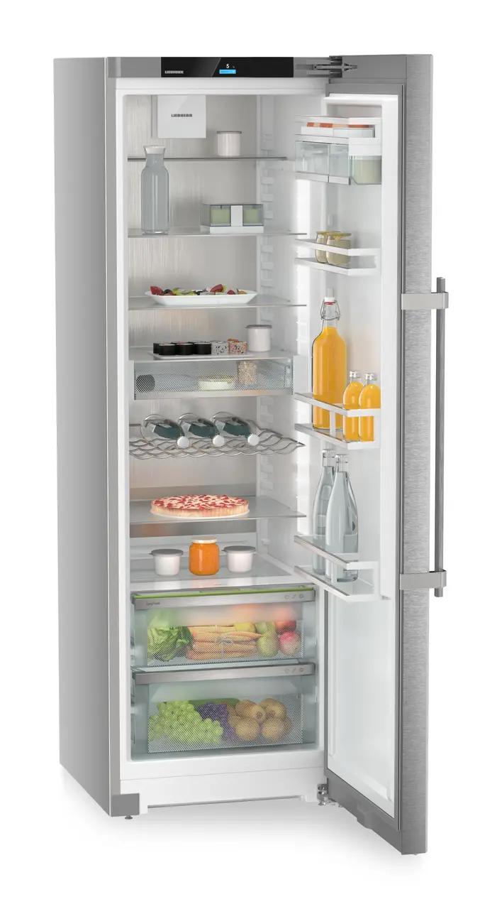 Image de produit, Perspective: Oblique ouvert décoré, Réfrigérateur armoire avec EasyFresh, Couleur de porte: acier inox