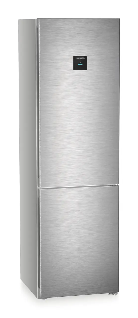 Product image, Perspective: oblique closed, Fridge-freezer with BioFresh and NoFrost, Casing colour: silver, Door colour: stainless steel