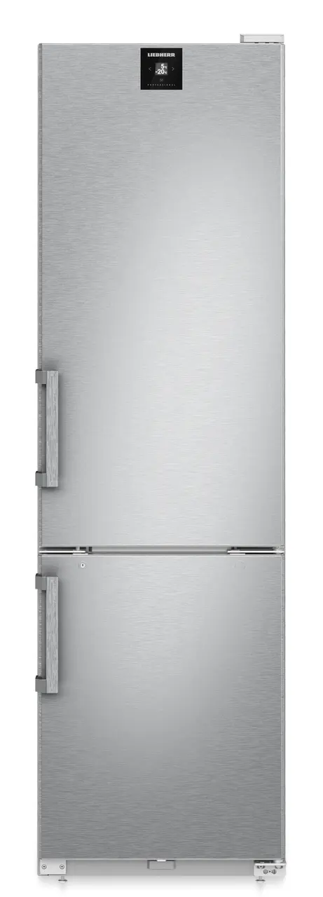 Product image, Perspective: straight closed empty, Combined refrigerator-freezer, Casing colour: stainless steel, Door colour: stainless steel