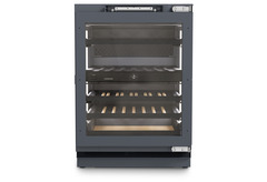 Изображение продукции, Перспектива: Прямо, с закрытой дверцей, без продуктов, Винный холодильник подходит для установки под столешницей для темперирования вина., Цвет корпуса: Антрацит, Цвет дверцы: Антрацит