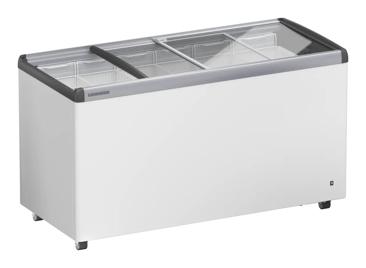 Product image, Perspective: oblique half-open empty, Ice-cream chest freezer, Casing colour: white