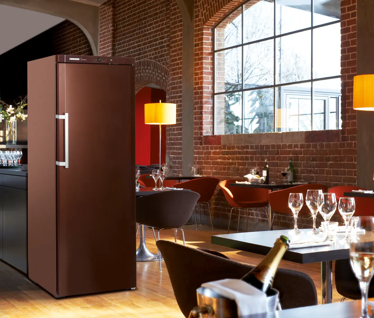 Product image, Perspective: milieu, Wine storage cabinet, Casing colour: terra, Door colour: terra