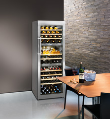 Product image, Perspective: milieu, Multi-temperature wine cabinet, Casing colour: stainless steel, Door colour: stainless steel