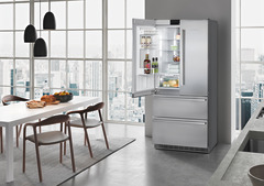Product image, Perspective: milieu, Fridge-freezer with BioFresh and NoFrost, Casing colour: stainless steel, Door colour: stainless steel