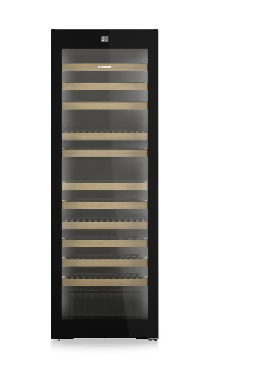 Product image, Perspective: straight closed empty, Multi-temperature wine cabinet, Casing colour: black, Door colour: GlassBlack