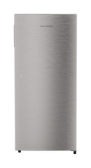 Product image, Perspective: straight closed, Single-door refrigerator 202 l in 3 star with VegFresh box, Casing colour: grey, Door colour: Stainless Steel