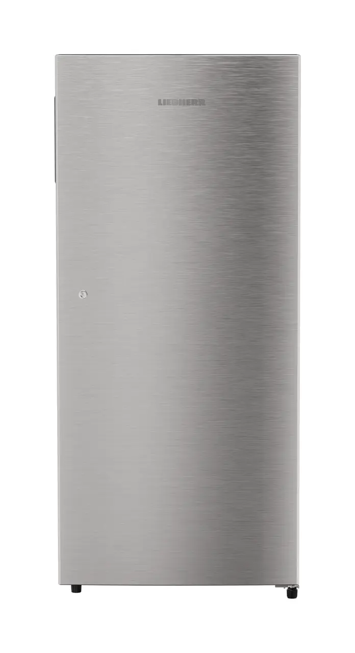Product image, Perspective: straight closed, Single-door refrigerator 202 l in 3 star with VegFresh box, Casing colour: grey, Door colour: Stainless Steel