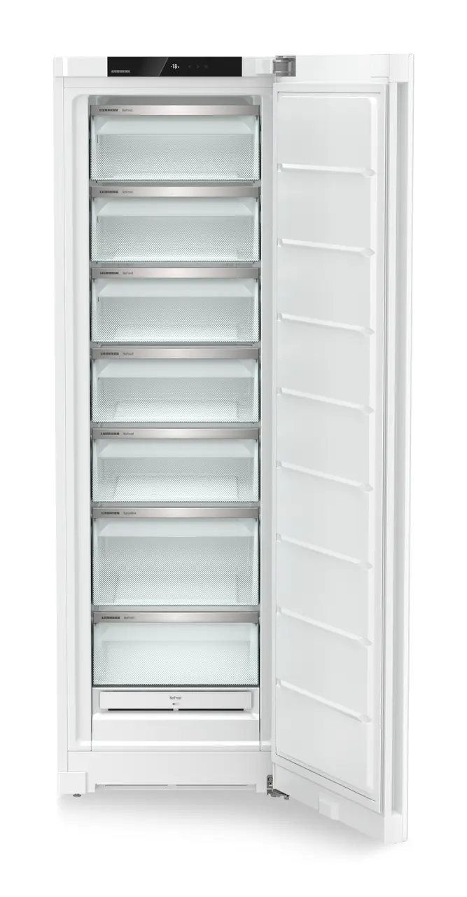 Product image, Perspective: straight open empty, Freestanding freezer with NoFrost, Casing colour: white, Door colour: white