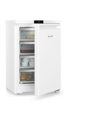 Product image, Perspective: oblique half-open decorated, Table top freezer with SmartFrost, Casing colour: white, Door colour: white