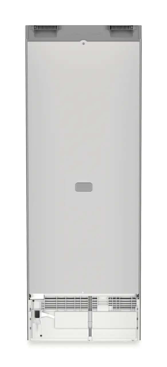 Product image, Perspective: back side, Combined fridge-freezers with EasyFresh and NoFrost, Casing colour: silver, Door colour: Steelfinish
