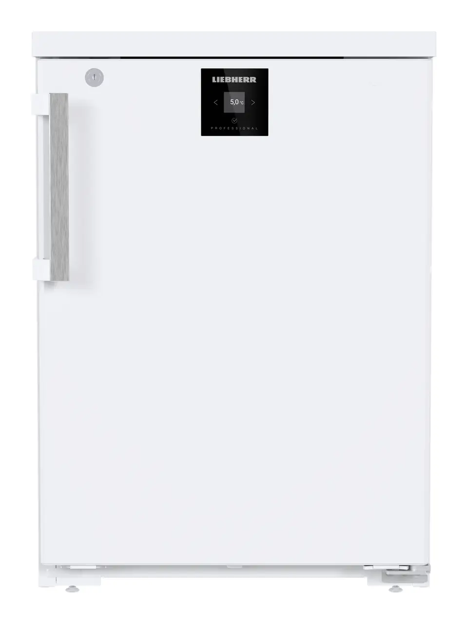 Obraz produktu, Perspektywa: Na wprost, zamknięte, Chłodziarka do zabudowy pod blat z chłodzeniem powietrzem obiegowym, Kolor obudowy: Biała, Kolor drzwi: Biała