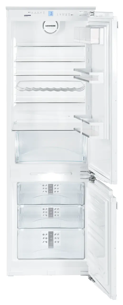 Immagine del prodotto, Prospettiva: Frontale aperto vuoto, Combinato frigo-congelatore integrabile