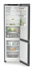 Изображение продукции, Перспектива: Прямо, с открытой дверцей, с продуктами, Двухкамерный холодильник с функциями BioFresh и NoFrost