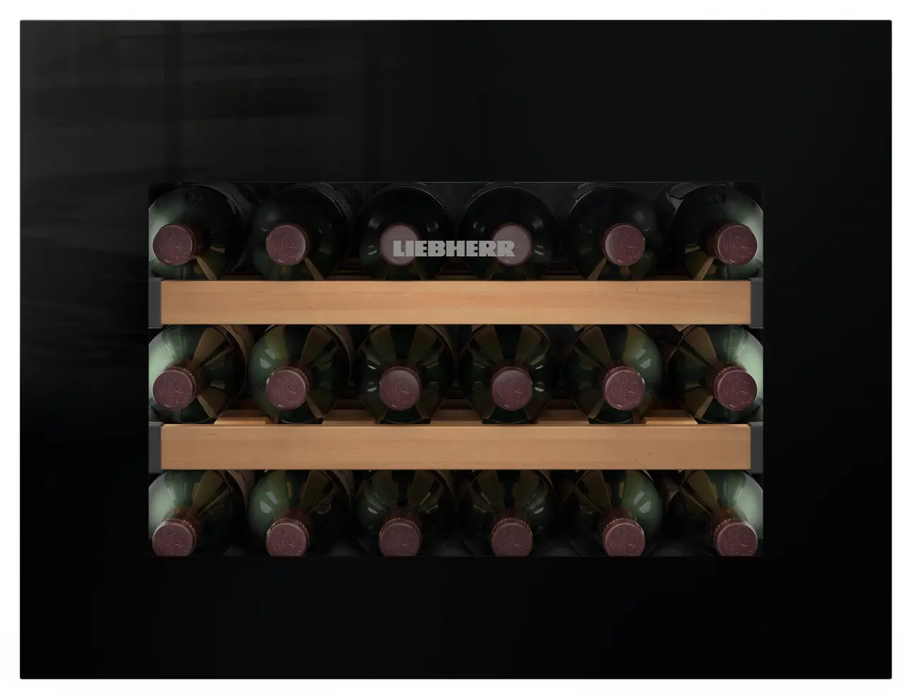 Product image, Perspective: straight closed decorated, Built-in wine storage cabinet, Casing colour: white, Door colour: black