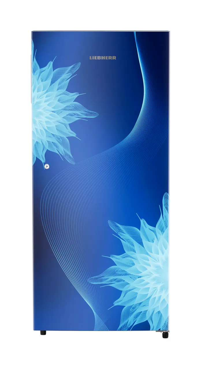 Product image, Perspective: straight closed, Single-door fridge 186 l in 3 star with VegFresh box, Casing colour: blue, Door colour: Blue Mystiq