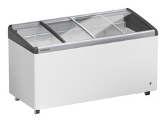 Product image, Perspective: oblique half-open empty, Ice-cream chest freezer, Casing colour: white