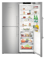 Product image, Perspective: special form, Side-by-Side combination, Casing colour: stainless steel, Door colour: stainless steel