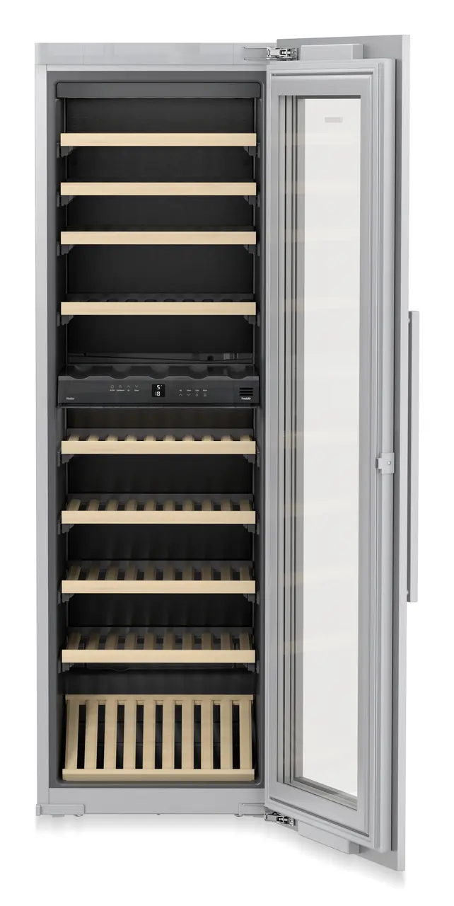 Product image, Perspective: special form, Built-in multi-temperature wine cabinet, Casing colour: silver, Door colour: -