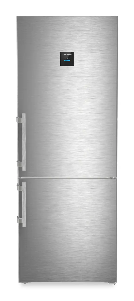 Product image, Perspective: straight closed, Fridge-freezer with BioFresh and NoFrost, Casing colour: silver, Door colour: stainless steel