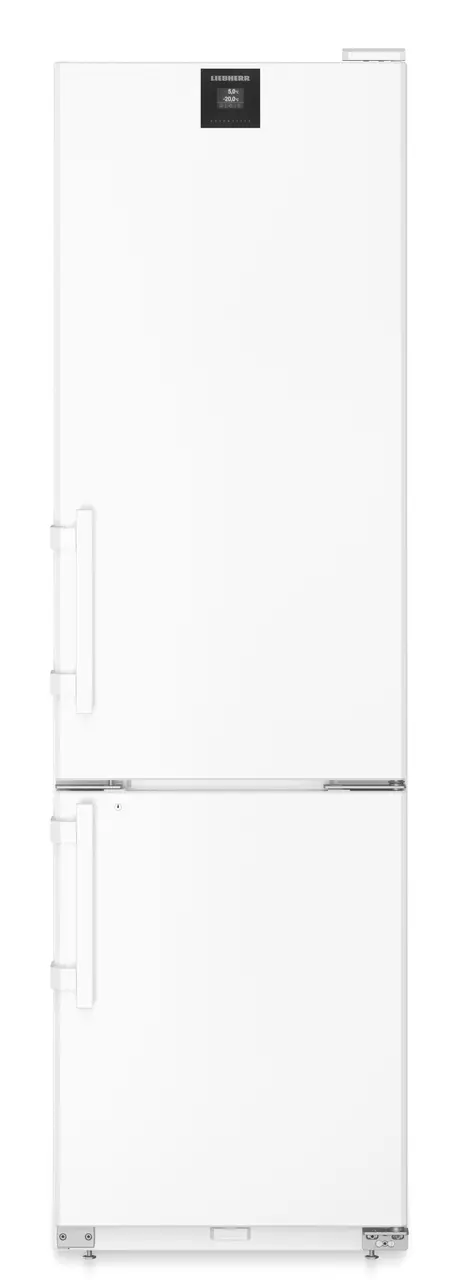 Produkt-Bild, Perspektive: gerade geschlossen leer, Labor-Kühl-Gefrierkombination mit NoFrost, Gehäusefarbe: Weiß, Türfarbe: Weiß