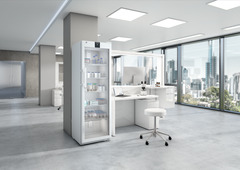 Изображение на продукта, Перспектива: Околна среда, Лабораторен хладилник с конвекционно охлаждане, Цвят на корпуса: бял, Цвят на вратата: бял